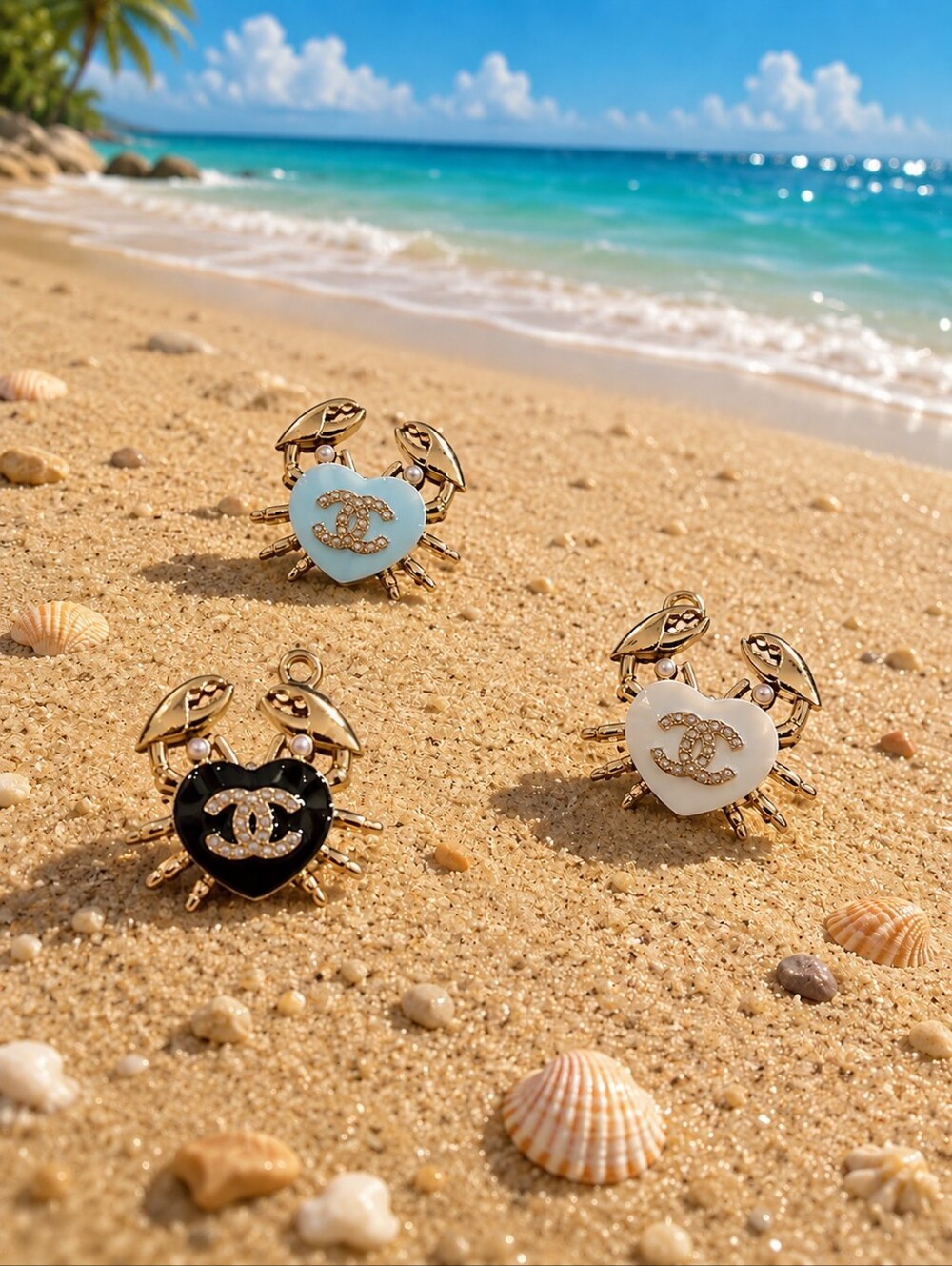 Heart Crab Charms Bundle (Stamped)